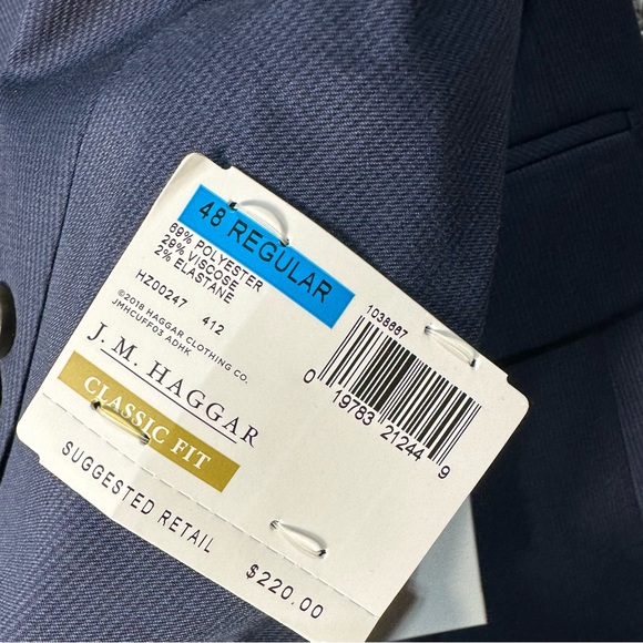 NWT men’s Haggar premium Classic fit stretch suit coat SZ 48R - Picture 8 of 9